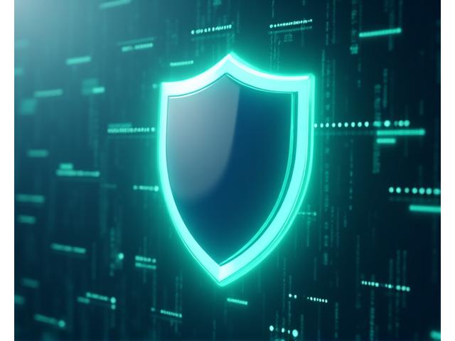 Un escudo estilizado superpuesto con cadenas de datos digitales, simbolizando la protección de la información personal de nuestros clientes según las normativas argentinas.