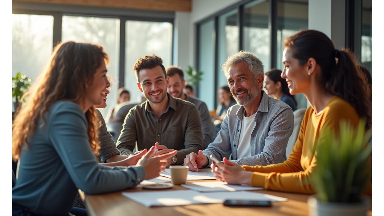 Diferentes personas de diversas edades y profesiones sonriendo, simbolizando el éxito financiero logrado a través de la planificación.