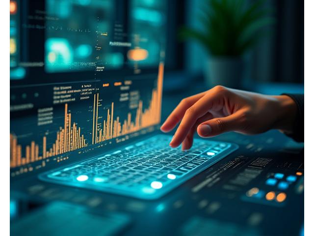 Representación digital de finanzas futuristas con gráficos y automatización